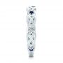  Platinum Custom Blue Sapphire And Diamond Wedding Band - Side View -  103440 - Thumbnail