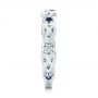 14k White Gold 14k White Gold Custom Blue Sapphire And Diamond Wedding Band - Side View -  103440 - Thumbnail