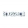 14k White Gold 14k White Gold Custom Blue Sapphire And Diamond Wedding Band - Top View -  103440 - Thumbnail