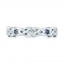 18k White Gold 18k White Gold Custom Blue Sapphire And Diamond Wedding Band - Top View -  103440 - Thumbnail