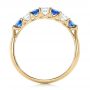 18k Yellow Gold 18k Yellow Gold Custom Blue Sapphire And Diamond Wedding Band - Front View -  102404 - Thumbnail