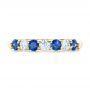 18k Yellow Gold 18k Yellow Gold Custom Blue Sapphire And Diamond Wedding Band - Top View -  102404 - Thumbnail