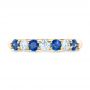 14k Yellow Gold 14k Yellow Gold Custom Blue Sapphire And Diamond Wedding Band - Top View -  102404 - Thumbnail