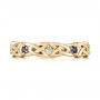 14k Yellow Gold 14k Yellow Gold Custom Blue Sapphire And Diamond Wedding Band - Top View -  103440 - Thumbnail