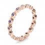 18k Rose Gold 18k Rose Gold Custom Blue Sapphire Wedding Band - Three-Quarter View -  100884 - Thumbnail