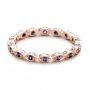14k Rose Gold Custom Blue Sapphire Wedding Band - Flat View -  100884 - Thumbnail