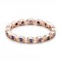 18k Rose Gold 18k Rose Gold Custom Blue Sapphire Wedding Band - Flat View -  100884 - Thumbnail