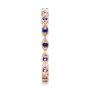 18k Rose Gold 18k Rose Gold Custom Blue Sapphire Wedding Band - Side View -  100884 - Thumbnail