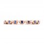 14k Rose Gold Custom Blue Sapphire Wedding Band - Top View -  100884 - Thumbnail