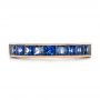 14k Rose Gold Custom Blue Sapphire Wedding Band - Top View -  102220 - Thumbnail