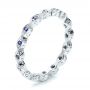  Platinum Platinum Custom Blue Sapphire Wedding Band - Three-Quarter View -  100884 - Thumbnail