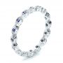 14k White Gold 14k White Gold Custom Blue Sapphire Wedding Band - Three-Quarter View -  100884 - Thumbnail