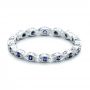  Platinum Platinum Custom Blue Sapphire Wedding Band - Flat View -  100884 - Thumbnail