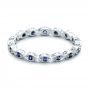 18k White Gold 18k White Gold Custom Blue Sapphire Wedding Band - Flat View -  100884 - Thumbnail