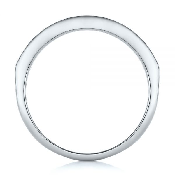 14k White Gold 14k White Gold Custom Blue Sapphire Wedding Band - Front View - 102220