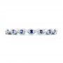 18k White Gold 18k White Gold Custom Blue Sapphire Wedding Band - Top View -  100884 - Thumbnail
