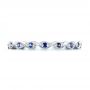 14k White Gold 14k White Gold Custom Blue Sapphire Wedding Band - Top View -  100884 - Thumbnail