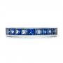  Platinum Platinum Custom Blue Sapphire Wedding Band - Top View -  102220 - Thumbnail