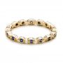 18k Yellow Gold 18k Yellow Gold Custom Blue Sapphire Wedding Band - Flat View -  100884 - Thumbnail