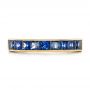 14k Yellow Gold 14k Yellow Gold Custom Blue Sapphire Wedding Band - Top View -  102220 - Thumbnail