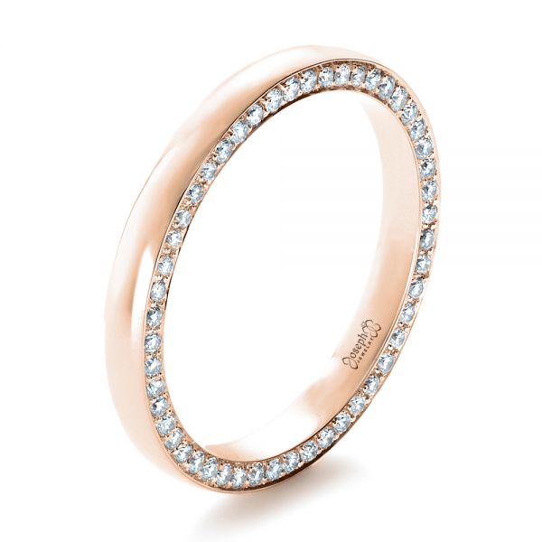 18k Rose Gold 18k Rose Gold Custom Bright Cut Eternity Band - Three-Quarter View -  1331