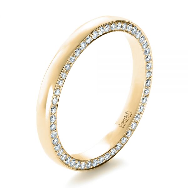 14k Yellow Gold 14k Yellow Gold Custom Bright Cut Eternity Band - Three-Quarter View - 1331