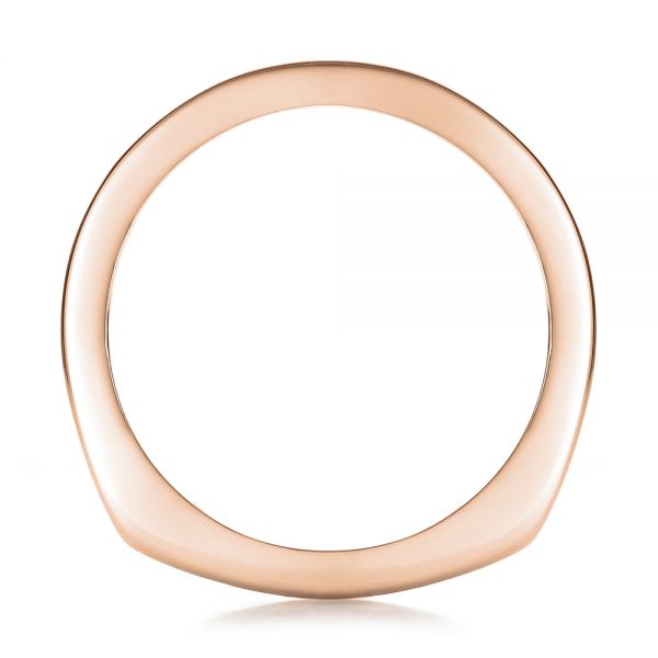 18k Rose Gold 18k Rose Gold Custom Channel Set Baguette Diamond Wedding Band - Front View -  100882