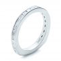 14k White Gold Custom Channel Set Baguette Diamond Wedding Band - Three-Quarter View -  100882 - Thumbnail