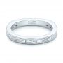 14k White Gold Custom Channel Set Baguette Diamond Wedding Band - Flat View -  100882 - Thumbnail