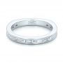 14k White Gold Custom Channel Set Baguette Diamond Wedding Band - Flat View -  100882 - Thumbnail