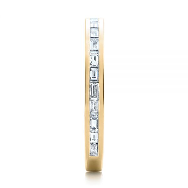 18k Yellow Gold 18k Yellow Gold Custom Channel Set Baguette Diamond Wedding Band - Side View - 100882