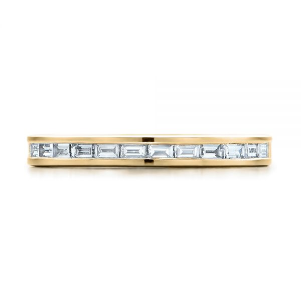 18k Yellow Gold 18k Yellow Gold Custom Channel Set Baguette Diamond Wedding Band - Top View - 100882