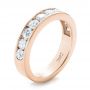 14k Rose Gold 14k Rose Gold Custom Channel Set Diamond Anniversary Band - Three-Quarter View -  102145 - Thumbnail