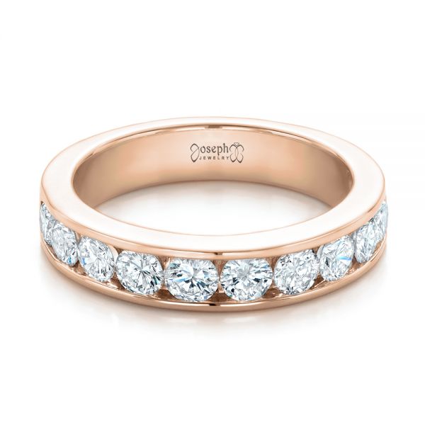 14k Rose Gold 14k Rose Gold Custom Channel Set Diamond Anniversary Band - Flat View - 102145