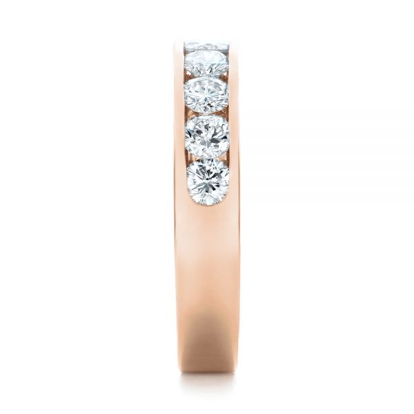 14k Rose Gold 14k Rose Gold Custom Channel Set Diamond Anniversary Band - Side View -  102145