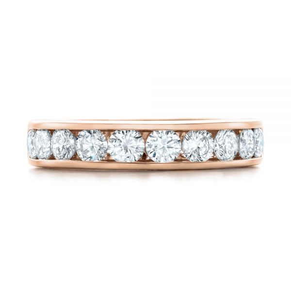 14k Rose Gold 14k Rose Gold Custom Channel Set Diamond Anniversary Band - Top View - 102145