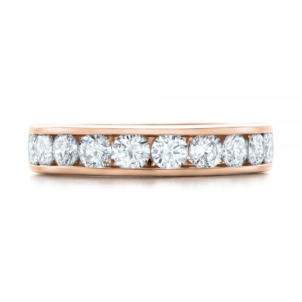 18k Rose Gold 18k Rose Gold Custom Channel Set Diamond Anniversary Band - Top View -  102145