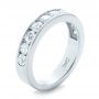 14k White Gold Custom Channel Set Diamond Anniversary Band - Three-Quarter View -  102145 - Thumbnail