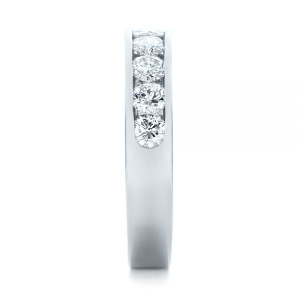 18k White Gold 18k White Gold Custom Channel Set Diamond Anniversary Band - Side View -  102145