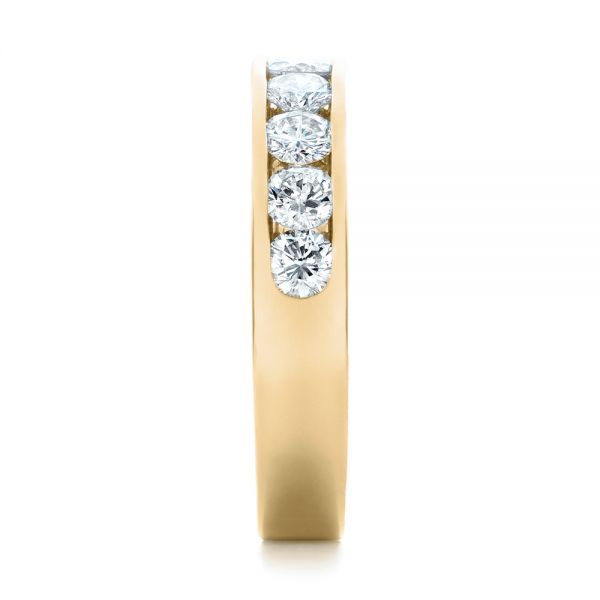 18k Yellow Gold 18k Yellow Gold Custom Channel Set Diamond Anniversary Band - Side View -  102145