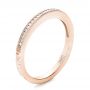 18k Rose Gold 18k Rose Gold Custom Channel Set Diamond And Hand Engraved Wedding Band - Three-Quarter View -  101643 - Thumbnail