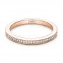18k Rose Gold 18k Rose Gold Custom Channel Set Diamond And Hand Engraved Wedding Band - Flat View -  101643 - Thumbnail