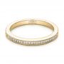18k Yellow Gold 18k Yellow Gold Custom Channel Set Diamond And Hand Engraved Wedding Band - Flat View -  101643 - Thumbnail