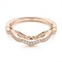 14k Rose Gold 14k Rose Gold Custom Contour Diamond Wedding Band - Flat View -  105765 - Thumbnail