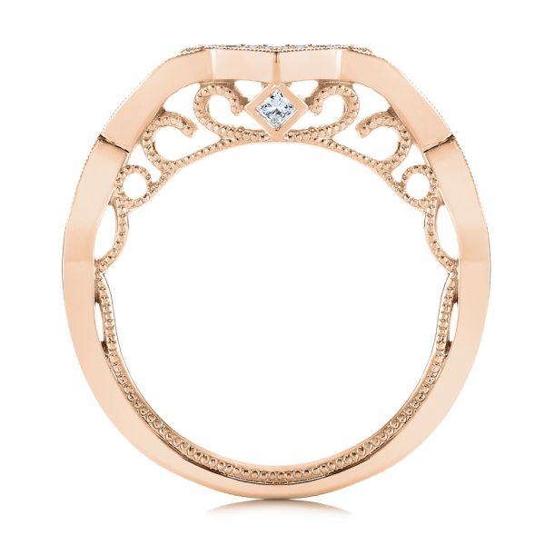 18k Rose Gold 18k Rose Gold Custom Contour Diamond Wedding Band - Front View - 105765
