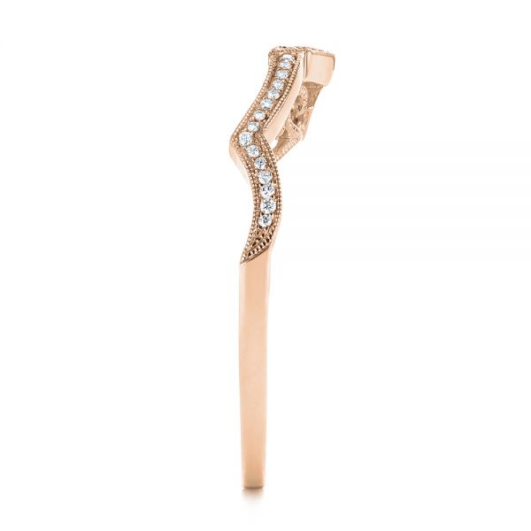18k Rose Gold 18k Rose Gold Custom Contour Diamond Wedding Band - Side View - 105765