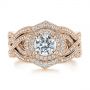 14k Rose Gold 14k Rose Gold Custom Contour Diamond Wedding Band - Top View -  105765 - Thumbnail