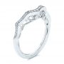 14k White Gold Custom Contour Diamond Wedding Band - Three-Quarter View -  105765 - Thumbnail