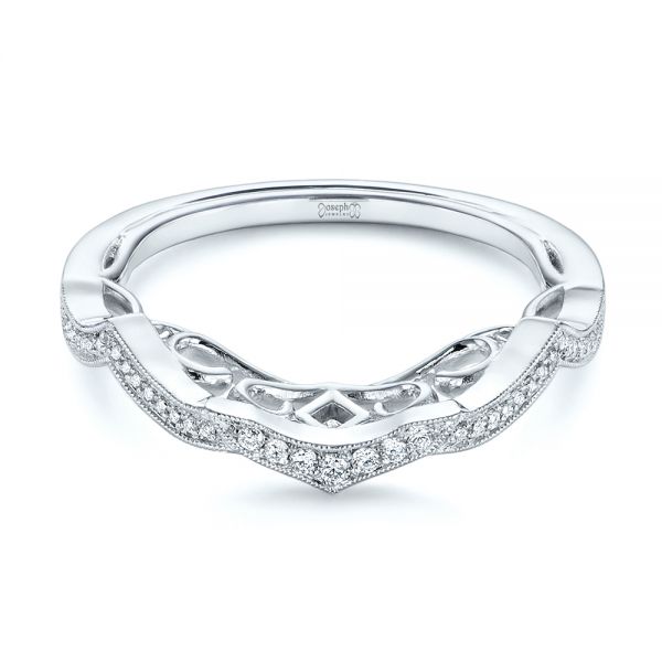  Platinum Platinum Custom Contour Diamond Wedding Band - Flat View -  105765