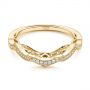 18k Yellow Gold 18k Yellow Gold Custom Contour Diamond Wedding Band - Flat View -  105765 - Thumbnail